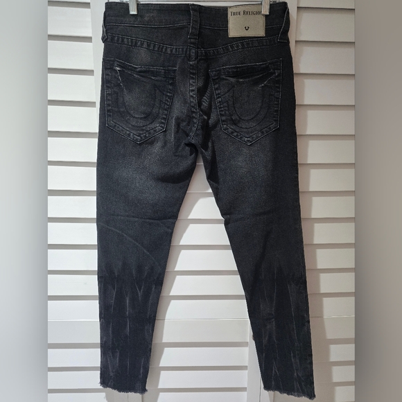 True Religion FINN FRAYED SKINNY MENS JEAN Black zippers size 28 - Picture 6 of 15